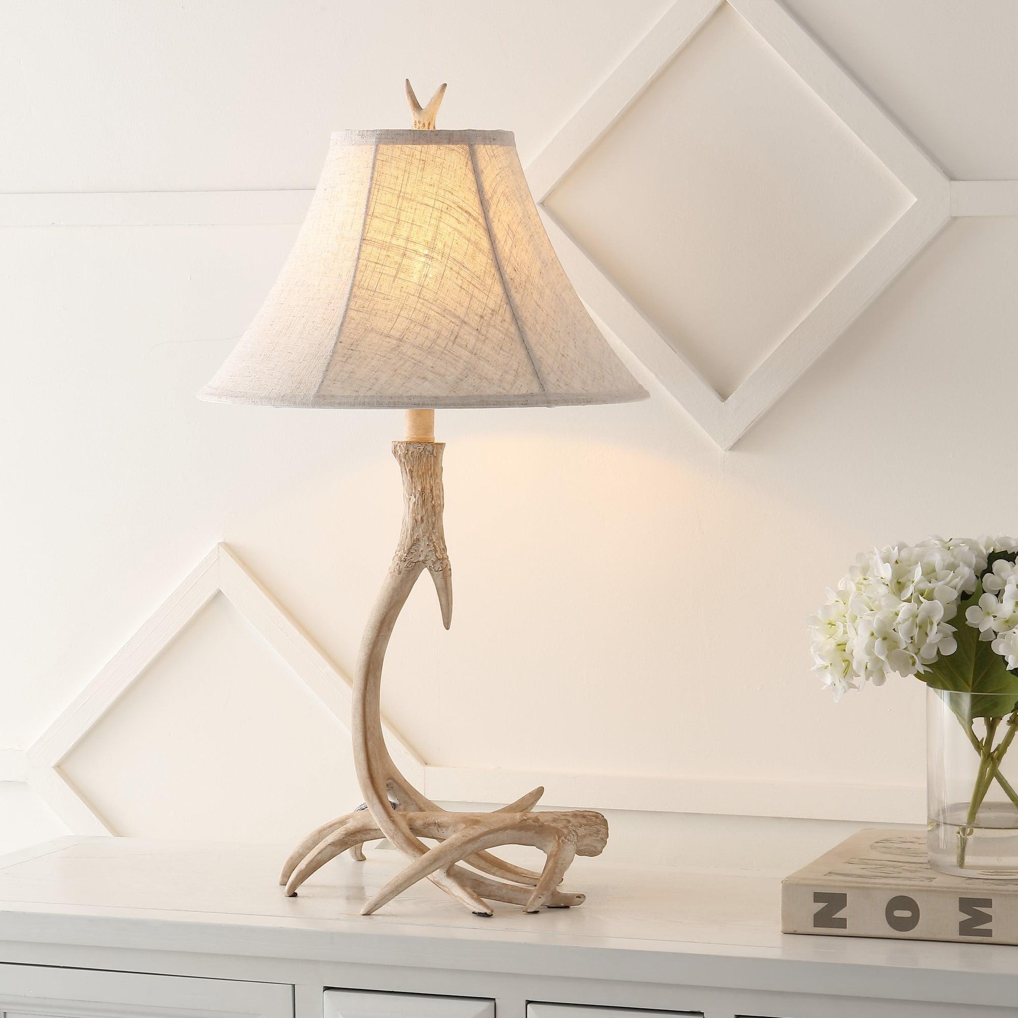 JONATHAN Y JYL6305B Antler 27.5" Rustic Resin LED Table Lamp, Traditional for living room, dinning room, bedroom, office Bulb Included, Beige