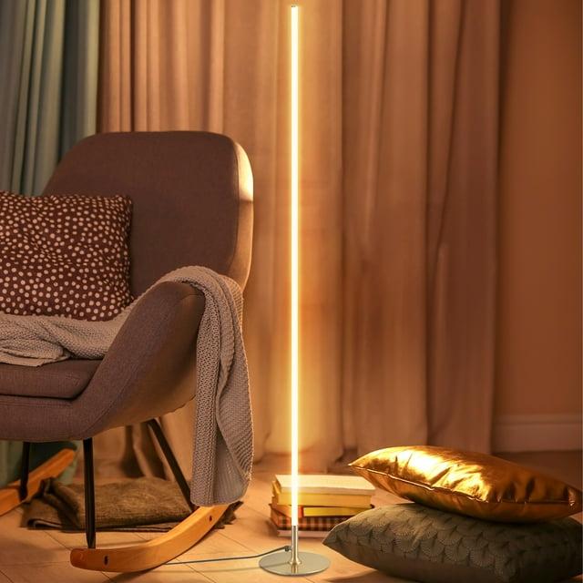 JONATHAN Y Iris 59.5" LED Integrated Floor Lamp, Gold, JYL7007B