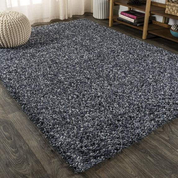 3'x5' Mercer Shag Plush Area Rug, Denim - JONATHAN Y