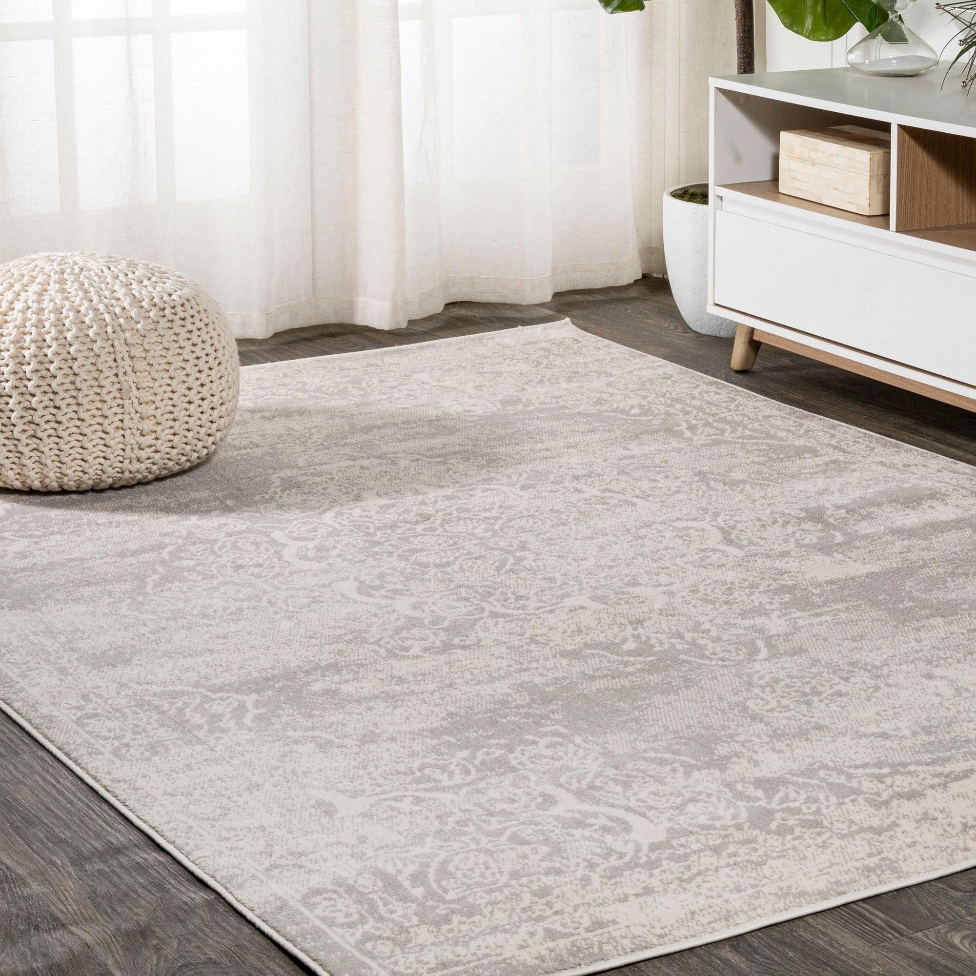 8'x10' Alhambra Ornate Medallion Modern Area Rug, Ivory - JONATHAN Y