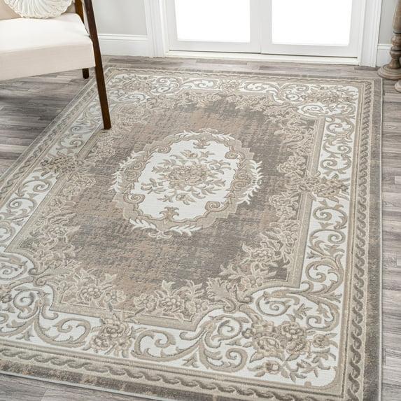 JONATHAN Y Rosalia Cottage Medallion Gray/Ivory 3 ft. x 5 ft. Area Rug