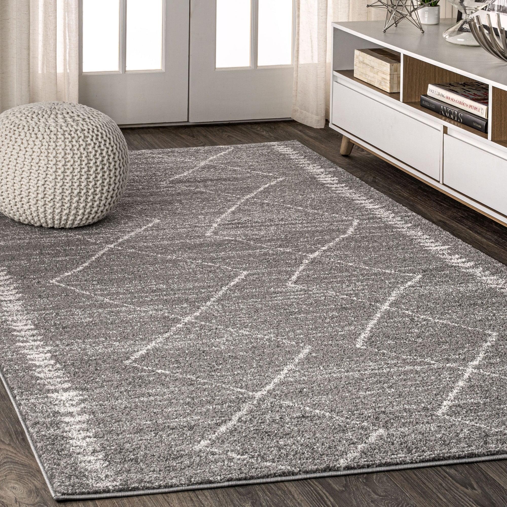 5'x8' Zaina Moroccan Beni Souk Area Rug, Gray/Cream - JONATHAN Y