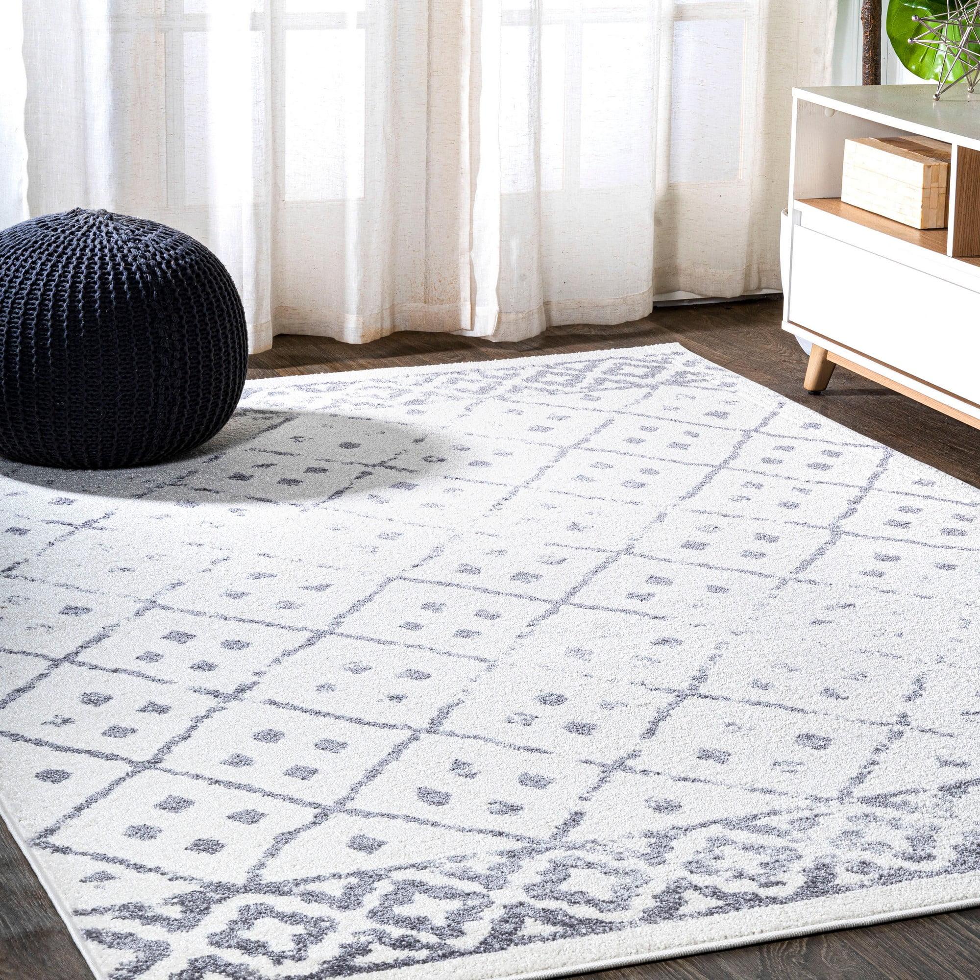 JONATHAN Y MOH508A-3 Juba Moroccan Geometric Diamond Ivory/Gray 3 ft. x 5 ft. Area Rug, Bohemian Vintage, Pet Friendly, Stain Resistant, Easy to Clean, for Living Room; Kitchen, Bedroom
