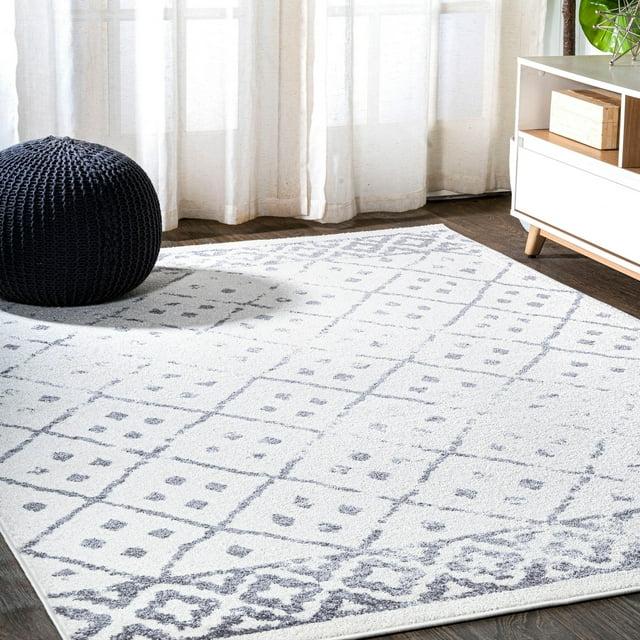 JONATHAN Y MOH508A-3 Juba Moroccan Geometric Diamond Ivory/Gray 3 ft. x 5 ft. Area Rug, Bohemian Vintage, Pet Friendly, Stain Resistant, Easy to Clean, for Living Room; Kitchen, Bedroom