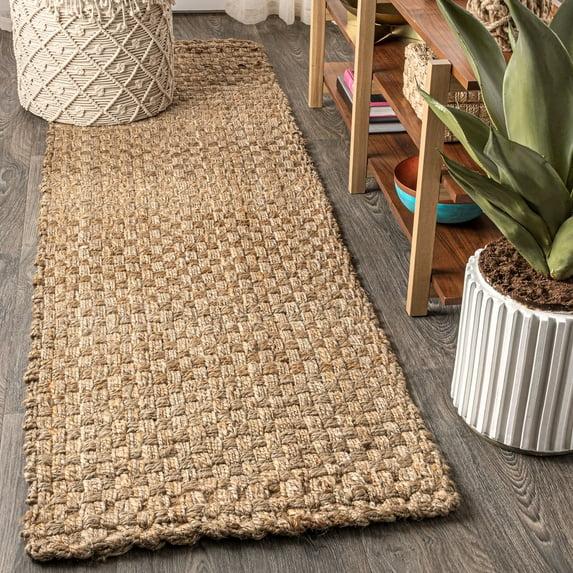 2'x8' Estera Hand Woven Boucle Chunky Jute Runner Rug, Yellow - JONATHAN Y