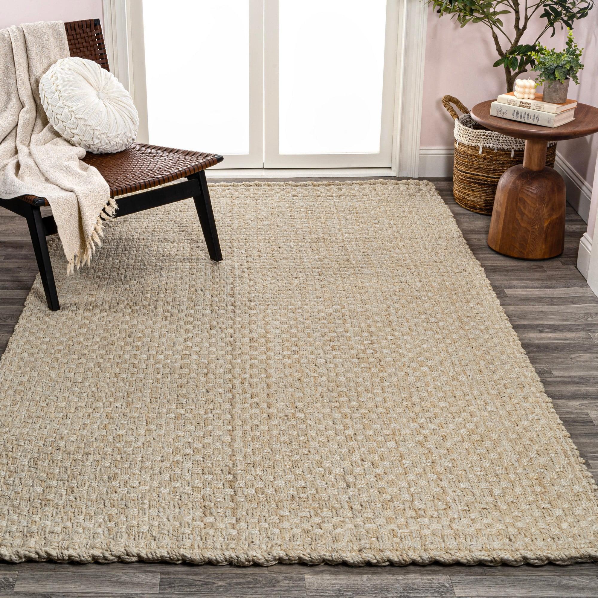 JONATHAN Y Estera Hand Woven Boucle Chunky Jute Ivory 3 ft. x 5 ft. Area Rug