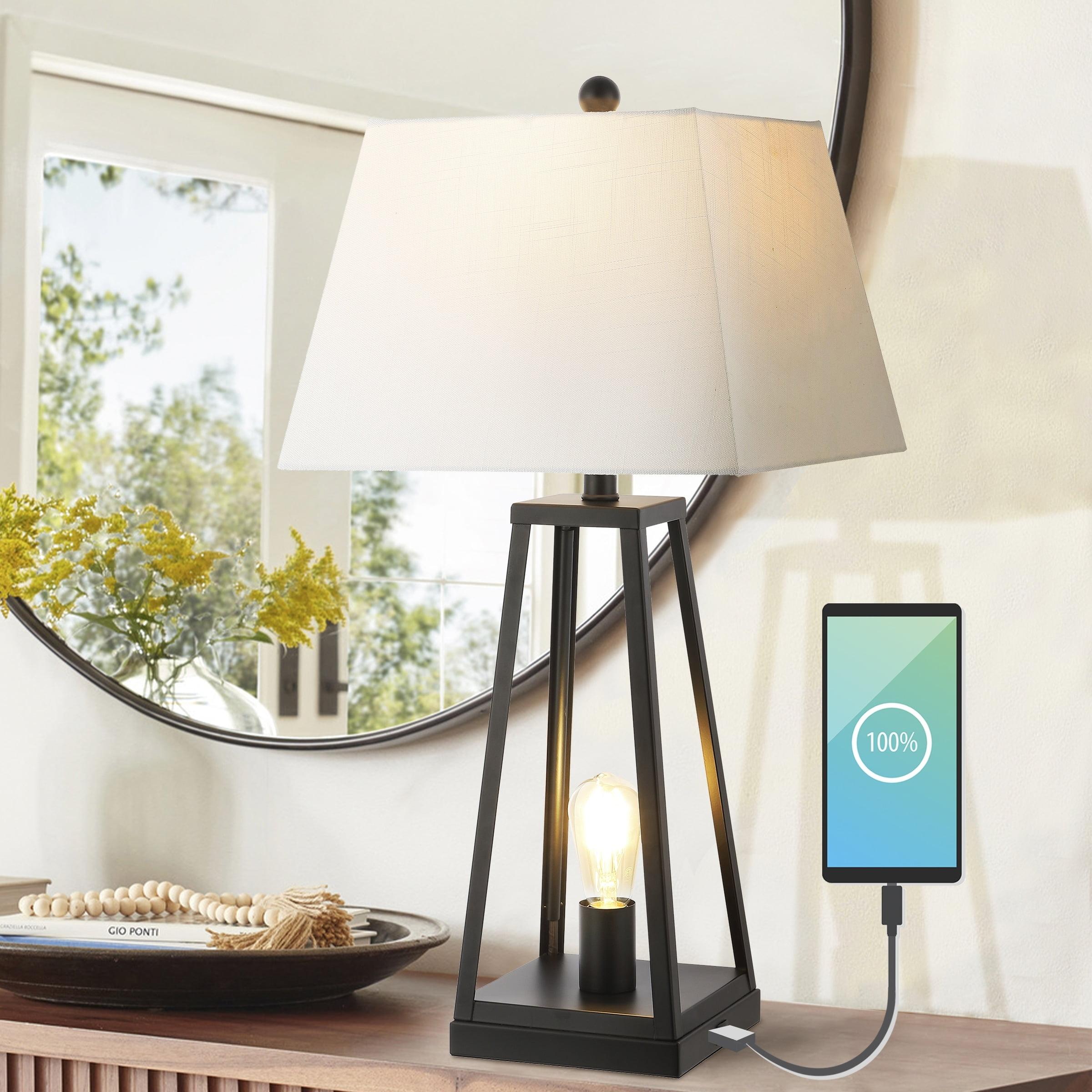 JONATHAN Y Noah 28.5" Classic Industrial Iron Nightlight LED Table Lamp with USB by JONATHAN  Y