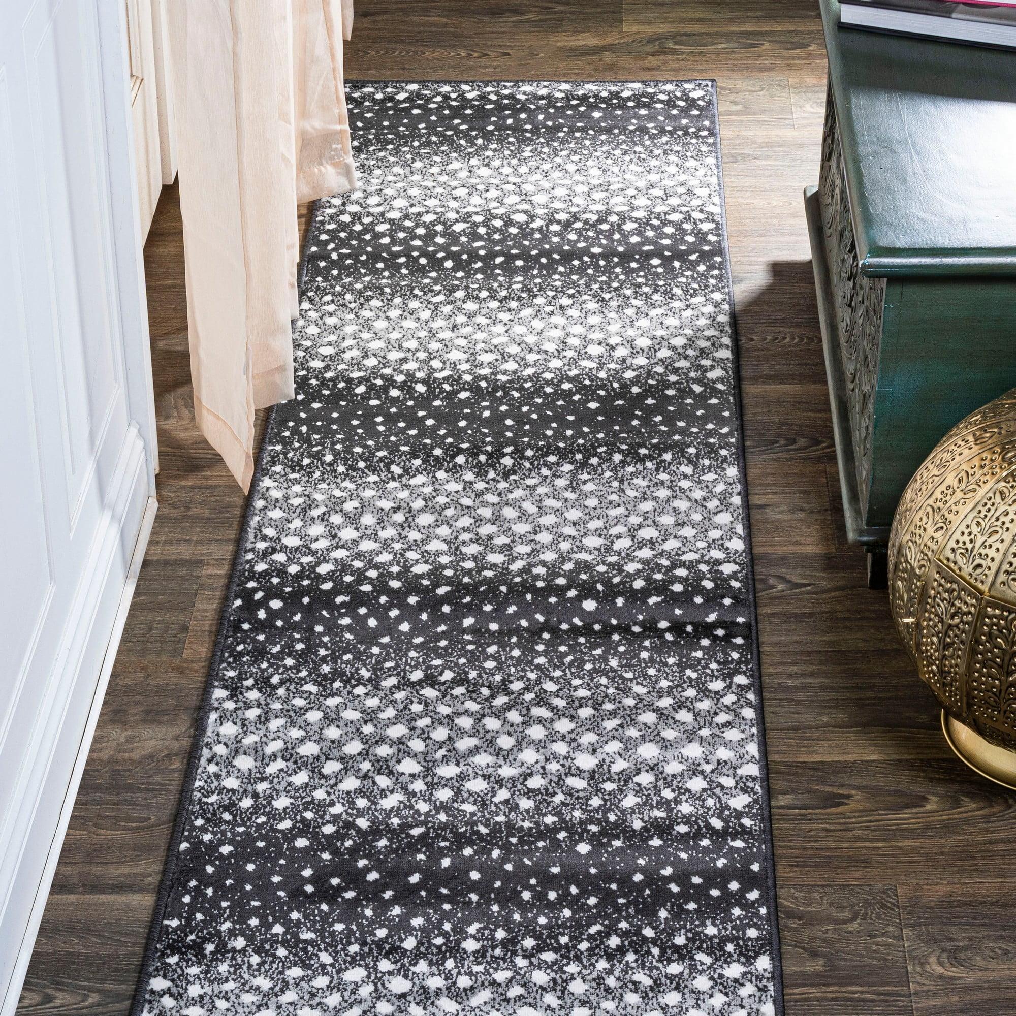 2'x10' Antelope Modern Animal Runner Rug, Black/Cream - JONATHAN Y