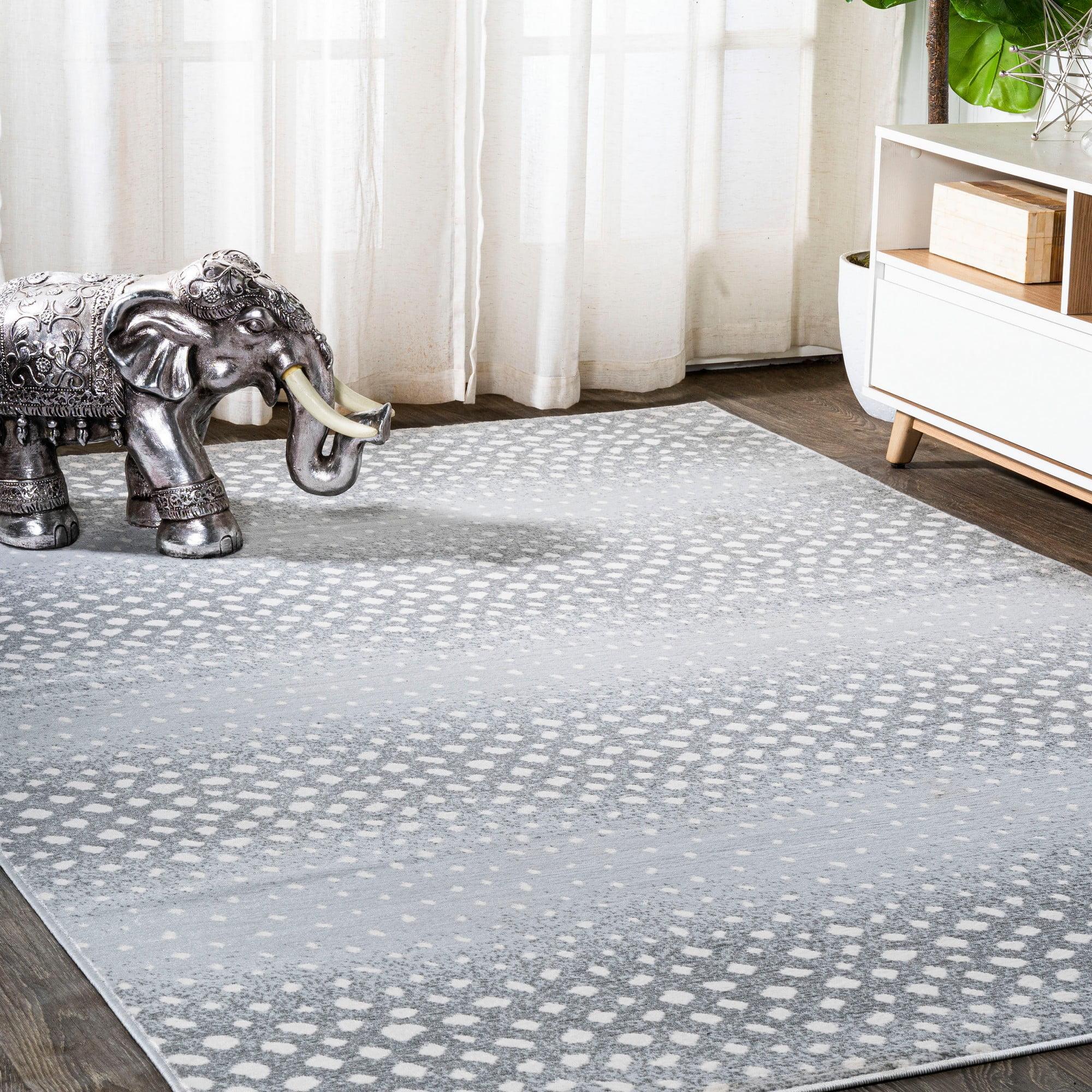 4'x 6' Antelope Modern Animal Area Rug, Light Gray/Cream - JONATHAN Y