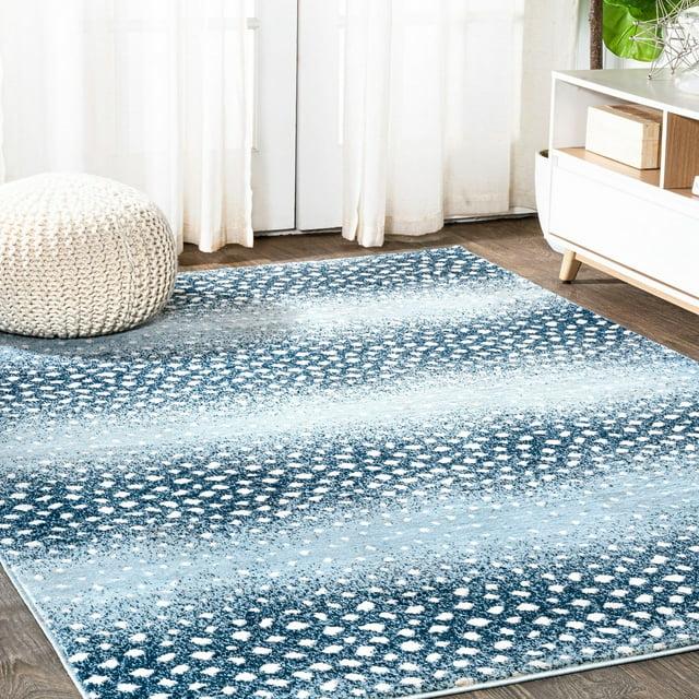 4'x 6' Antelope Modern Animal Area Rug, Blue/Cream - JONATHAN Y