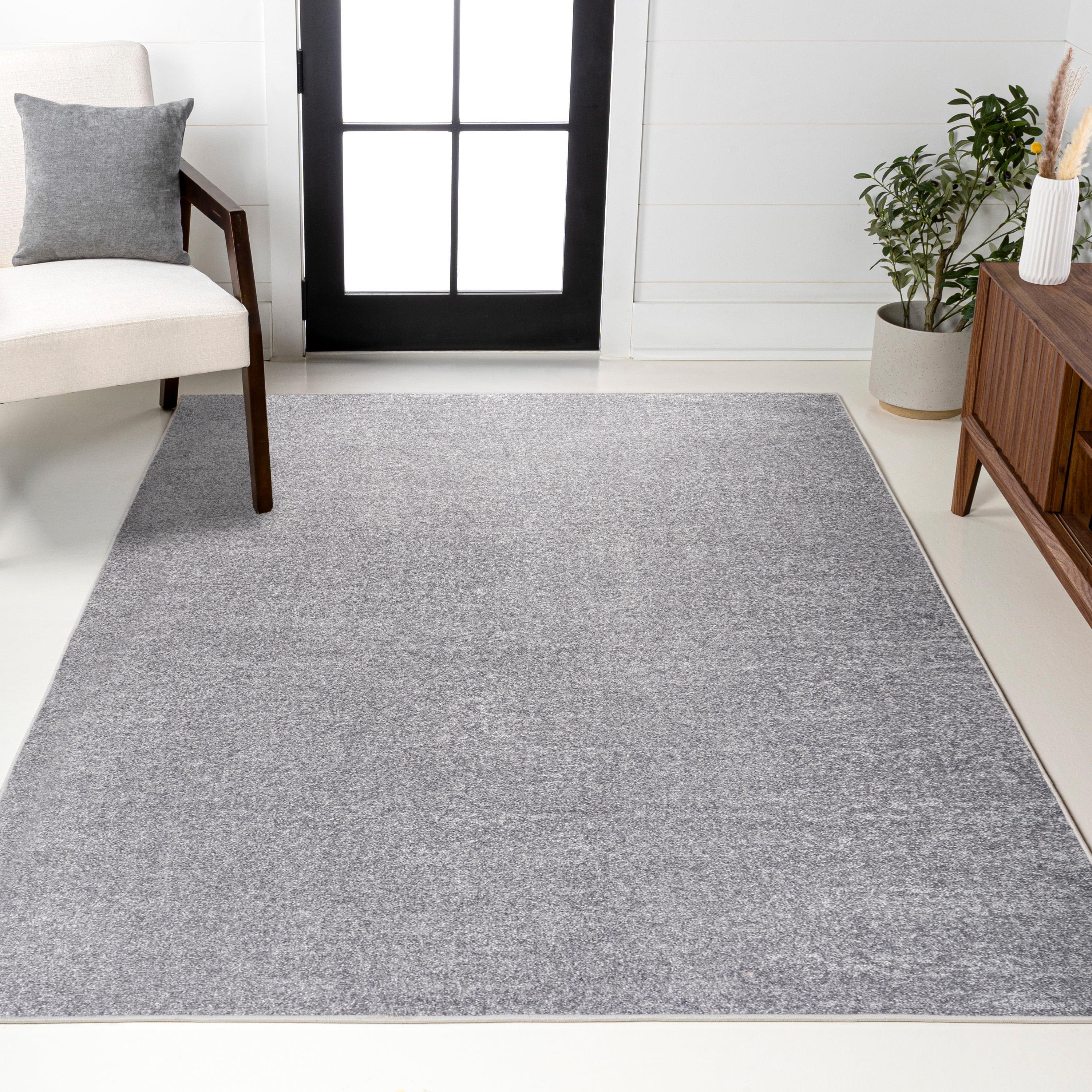 10' X 14' Rectangle Haze Solid Low-Pile Area Rug , Gray - JONATHAN Y