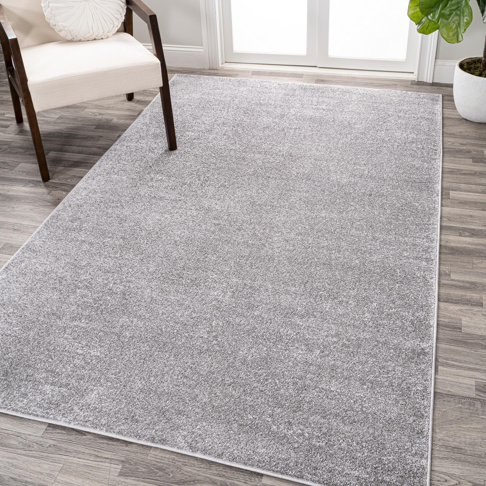 10' X 14' Rectangle Haze Solid Low-Pile Area Rug , Gray - JONATHAN Y