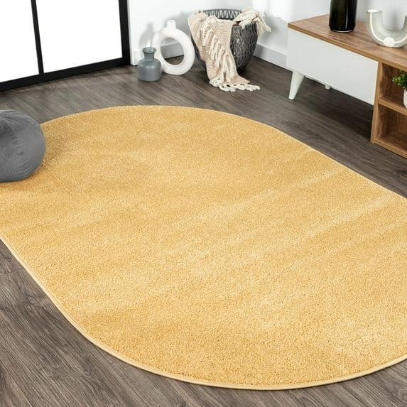 Asako Solid Low-Pile Mustard Rug