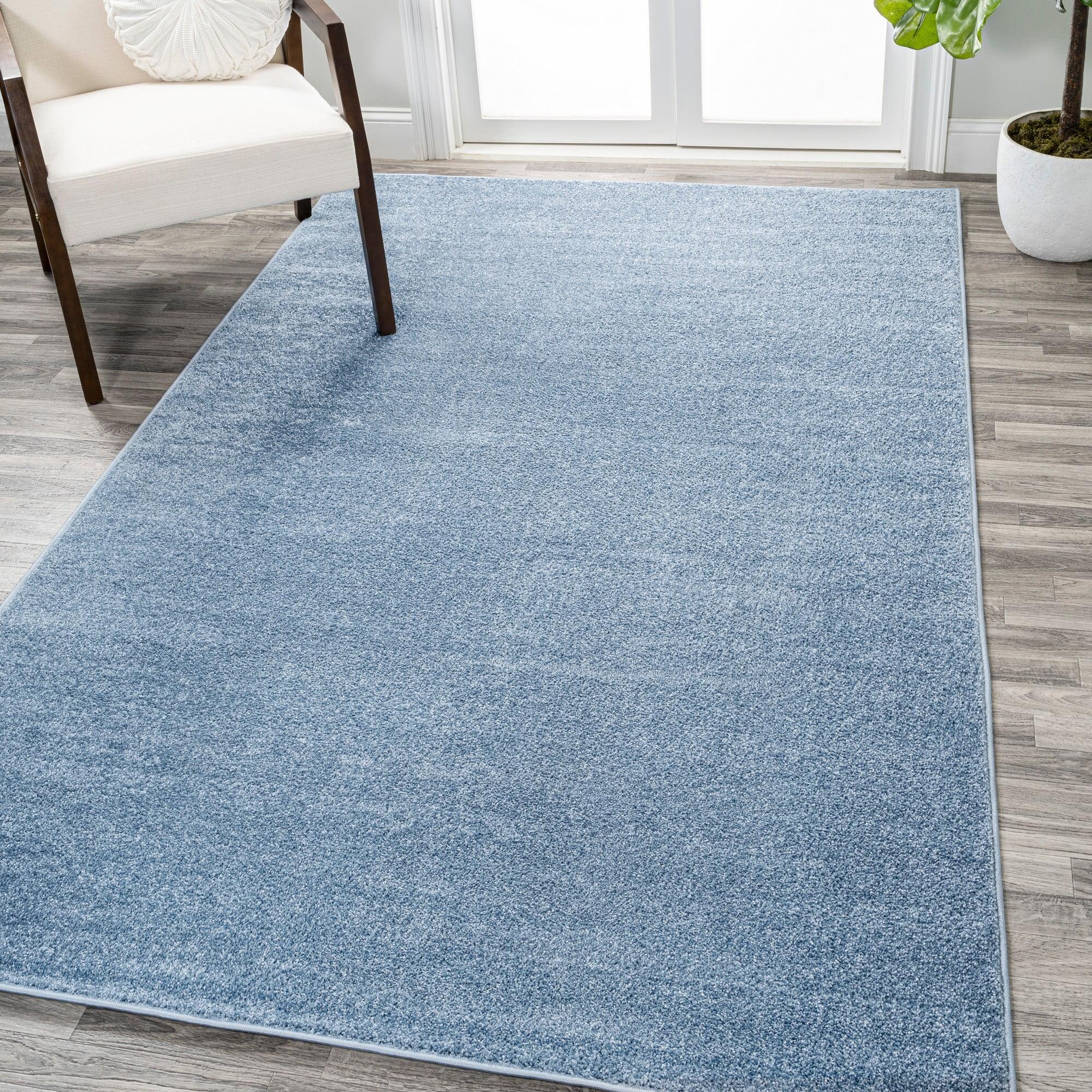 8'x10' Haze Solid Low-Pile Area Rug, Classic Blue - JONATHAN Y