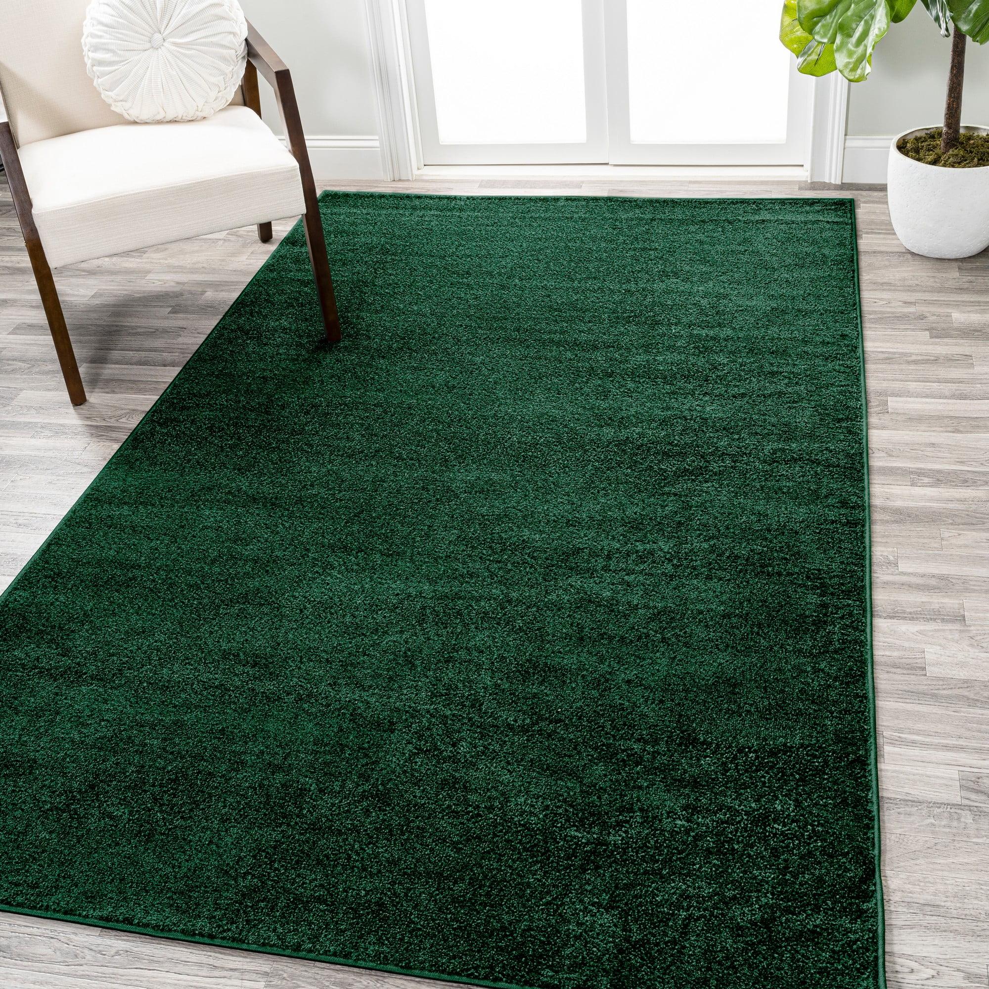 Haze Solid Low-Pile Emerald 10 ft. x 14 ft. Area rug -JONATHAN Y