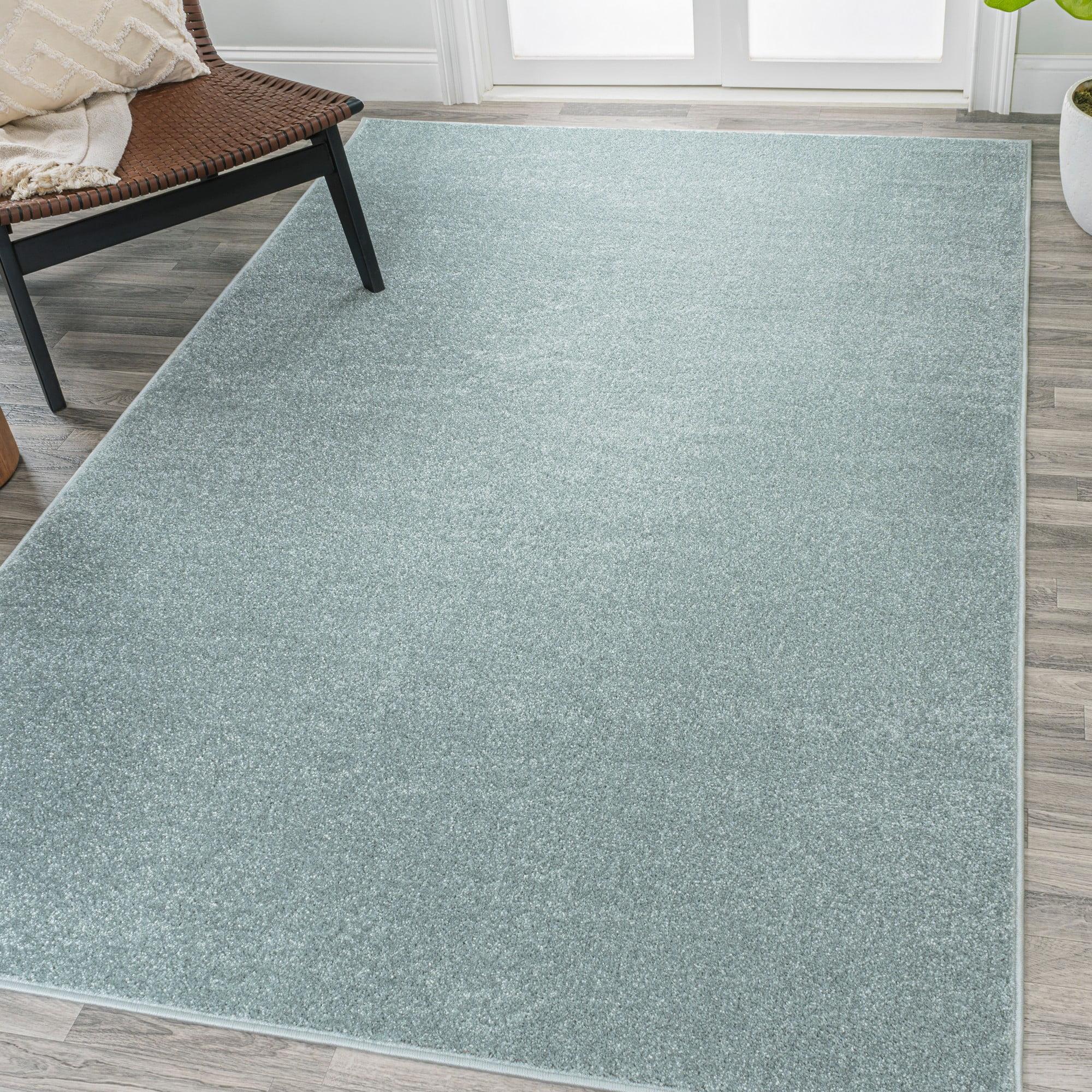 8'x10' Haze Solid Low-Pile, Light Blue - JONATHAN Y