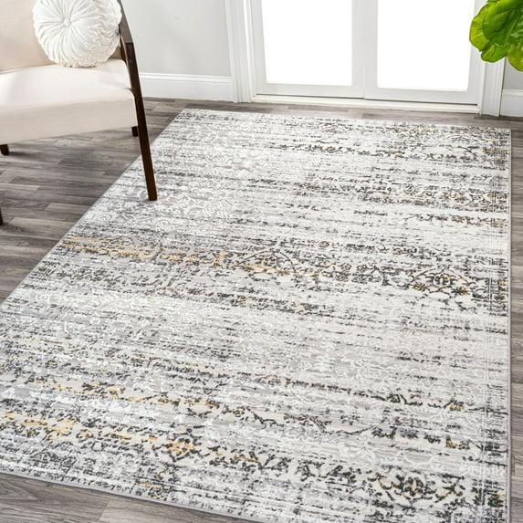 JONATHAN Y Tidal Modern Strie' Ivory/Black 3 ft. x 5 ft. Area Rug