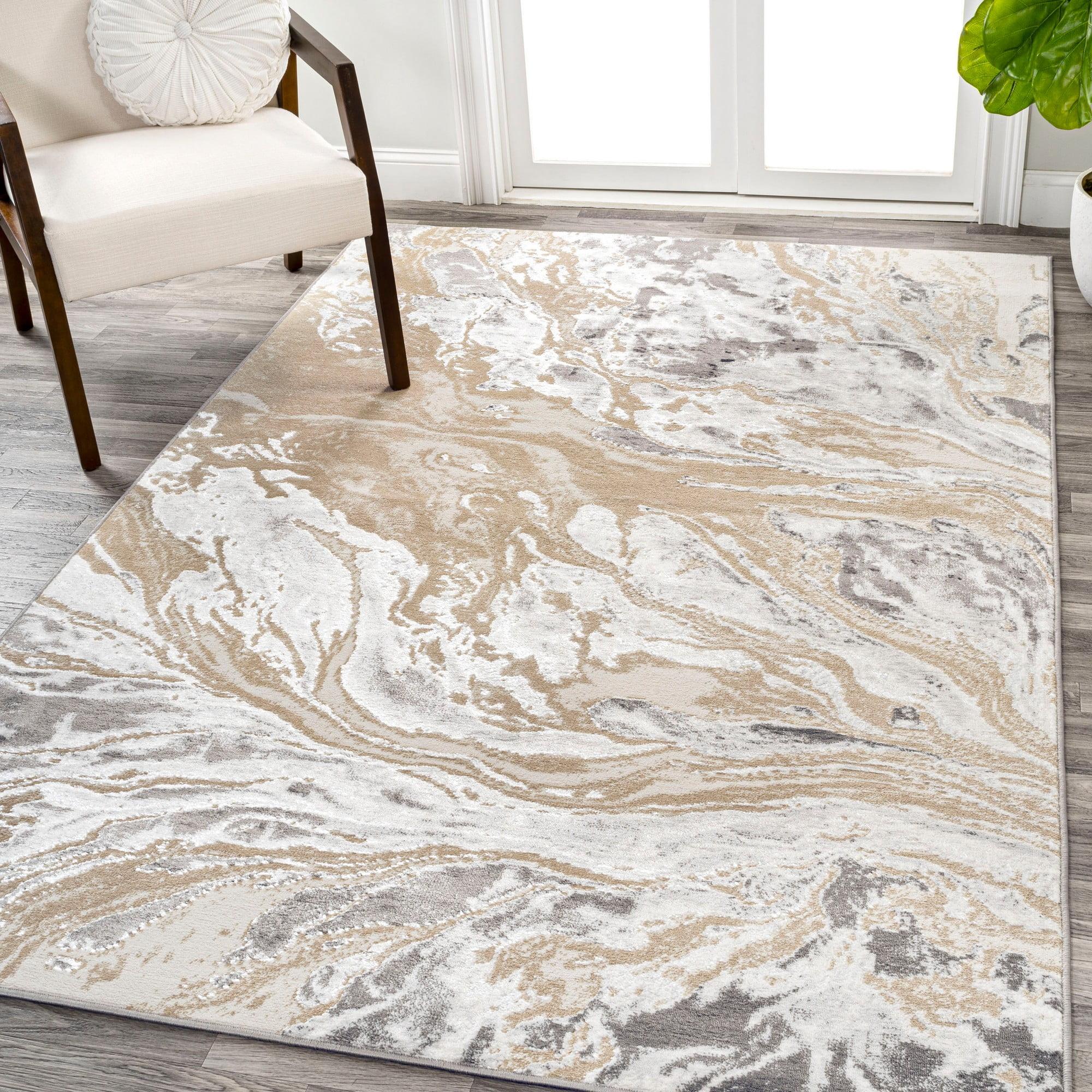 JONATHAN Y Swirl Marbled Abstract Beige/Ivory 5 ft. x 8 ft. Area Rug