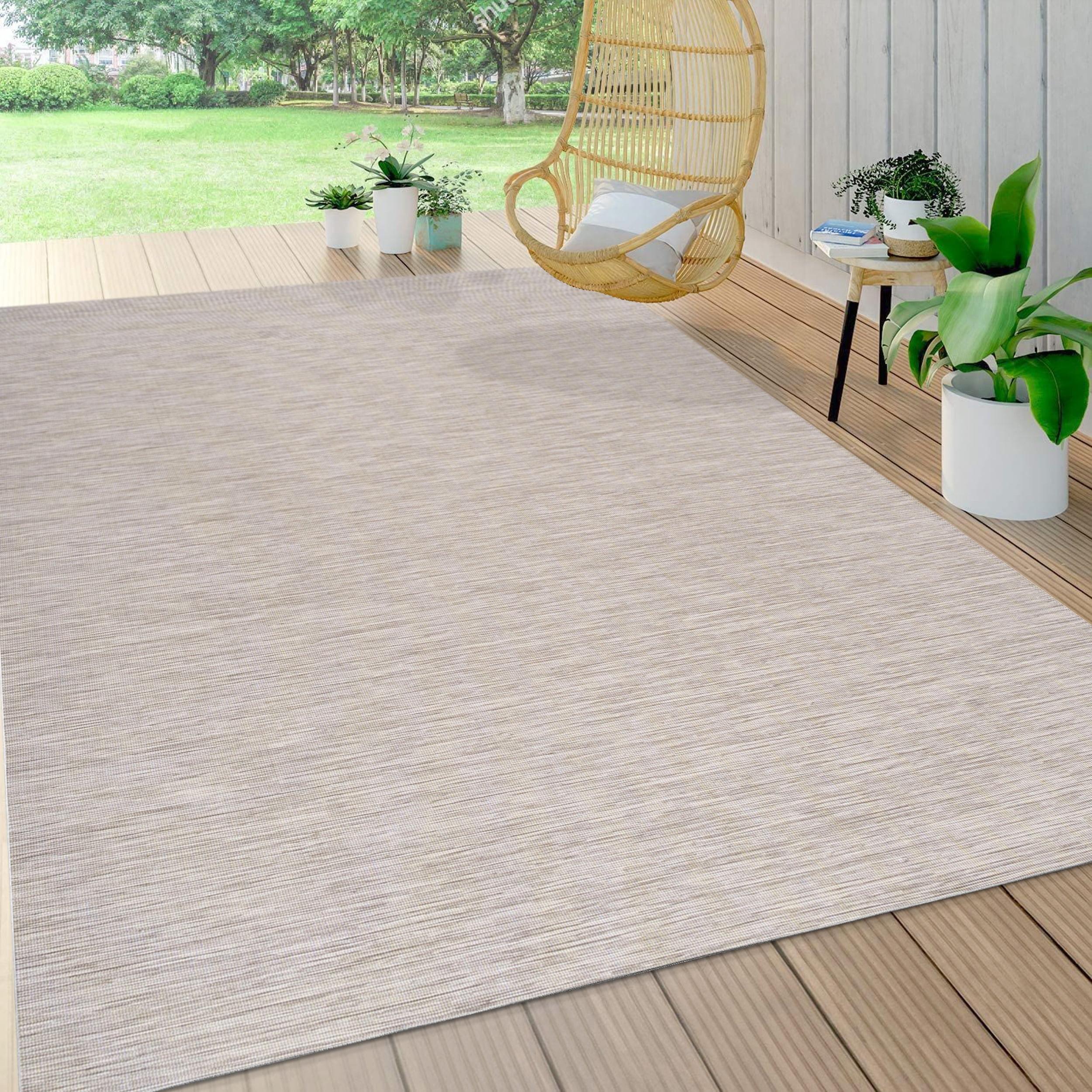 5'x8' Ethan Modern Flatweave Solid  Area Rug, Light Gray - JONATHAN Y