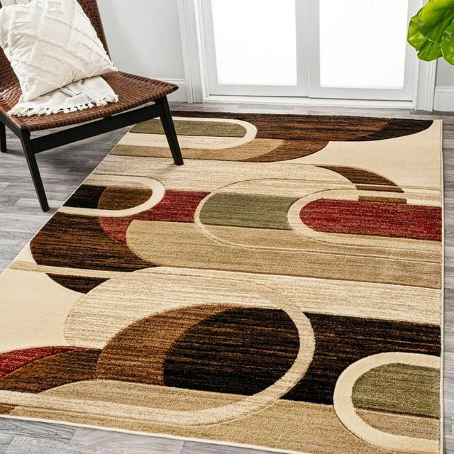 3'x5' Tamara Retro Abstract Arches, Cream/Brown/Red - JONATHAN Y