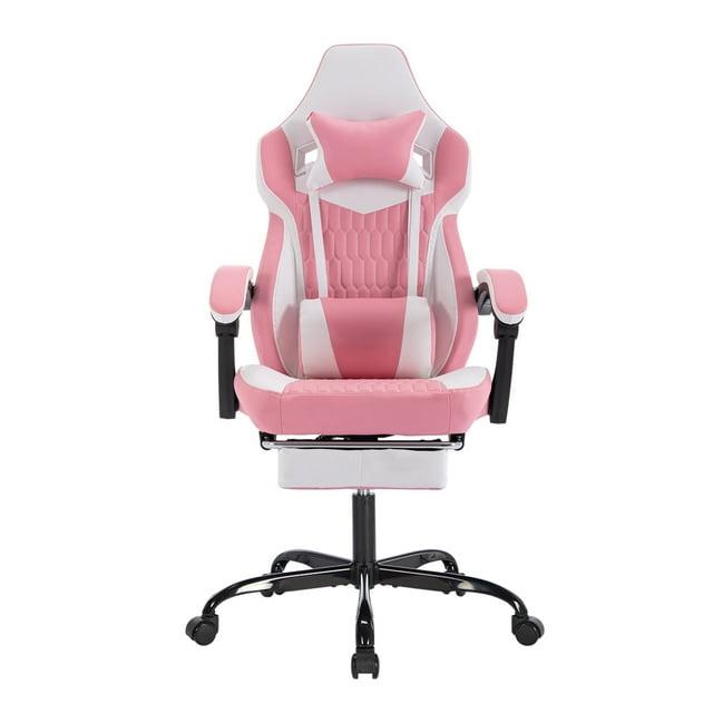 BEST CHOICE APPLIANCES LLC Racing Gaming Chair Diamond PU Leather Office Gamer Chair High Back Swivel Recliner With Footrest