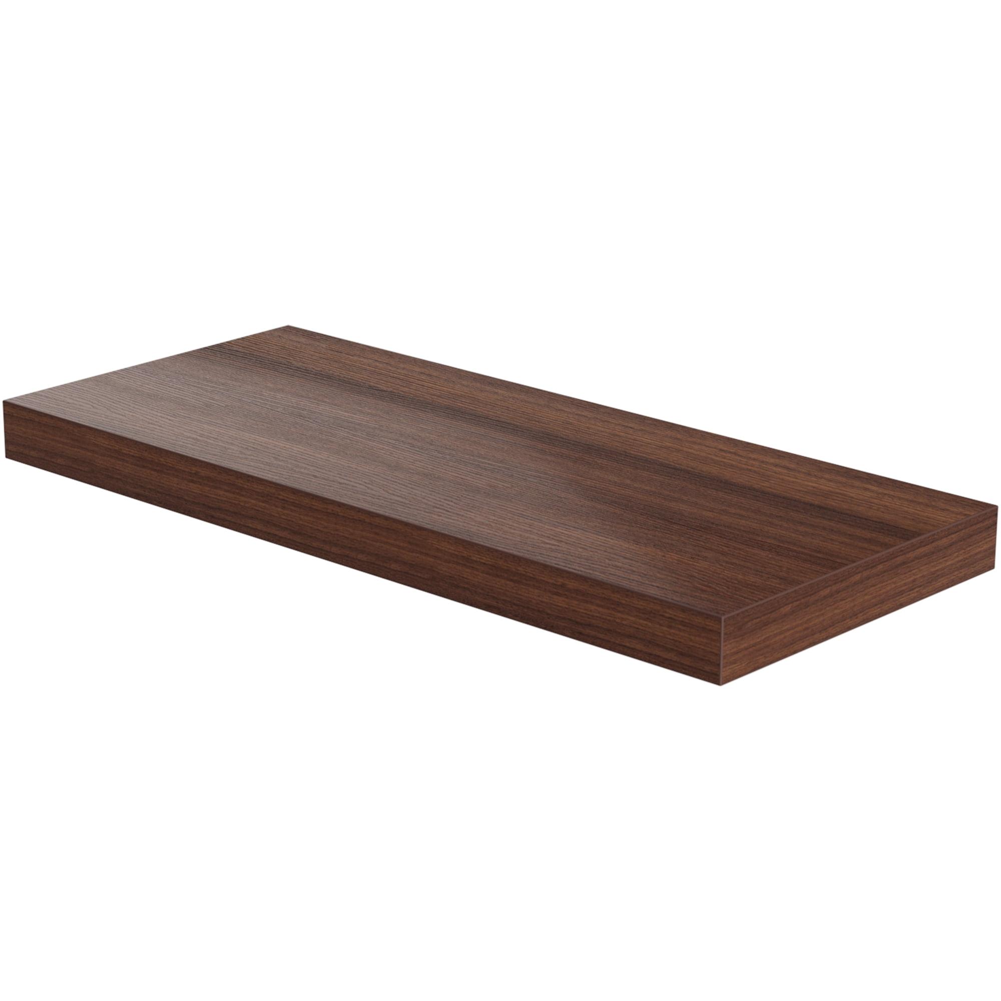 Red Brown 36" Wooden Floating Wall Shelf with Invisible Brackets