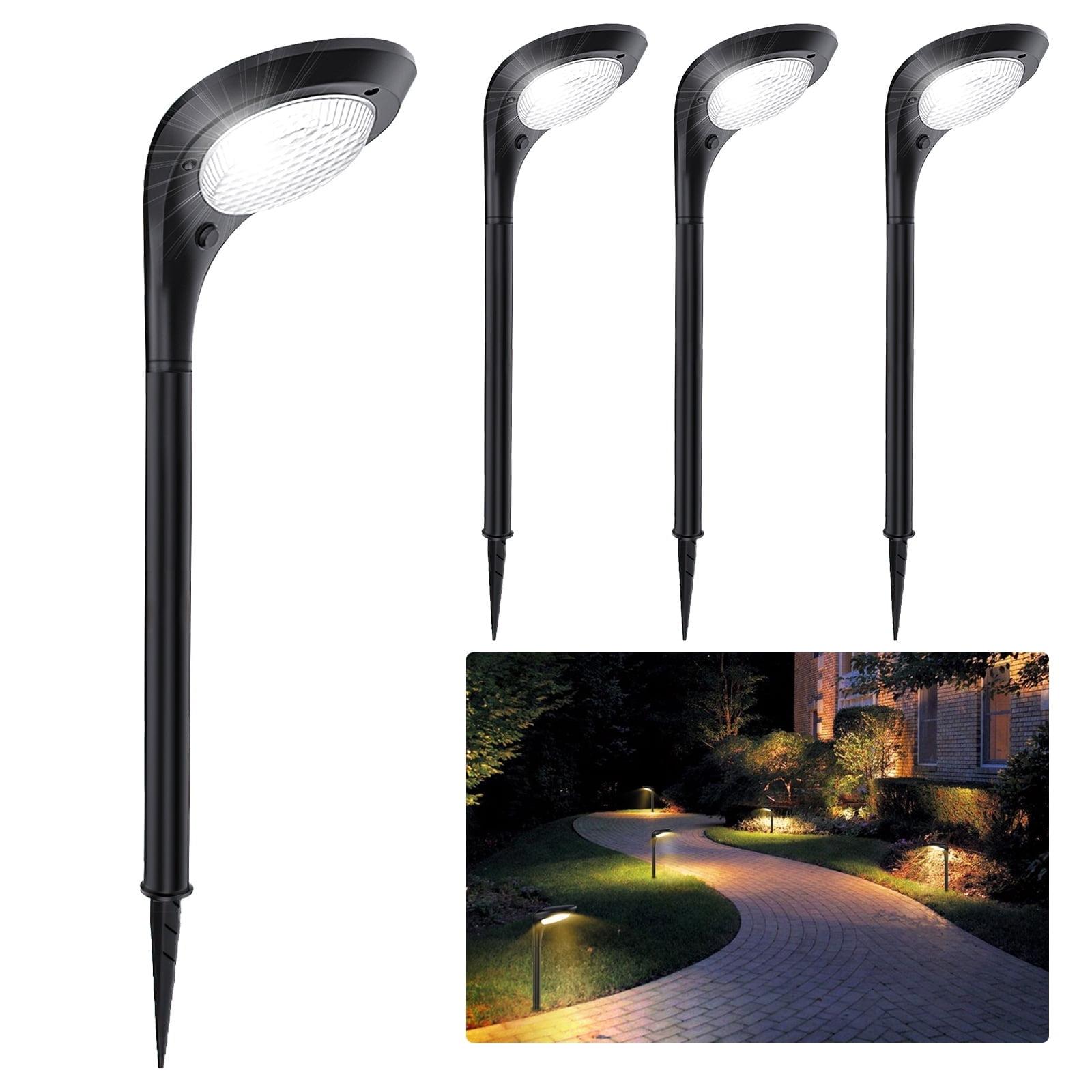 JSOT 4 Pack Solar Pathway Lights, Solar Garden Lights for Walkway, Driveway, Yard, White Light & Warm Light