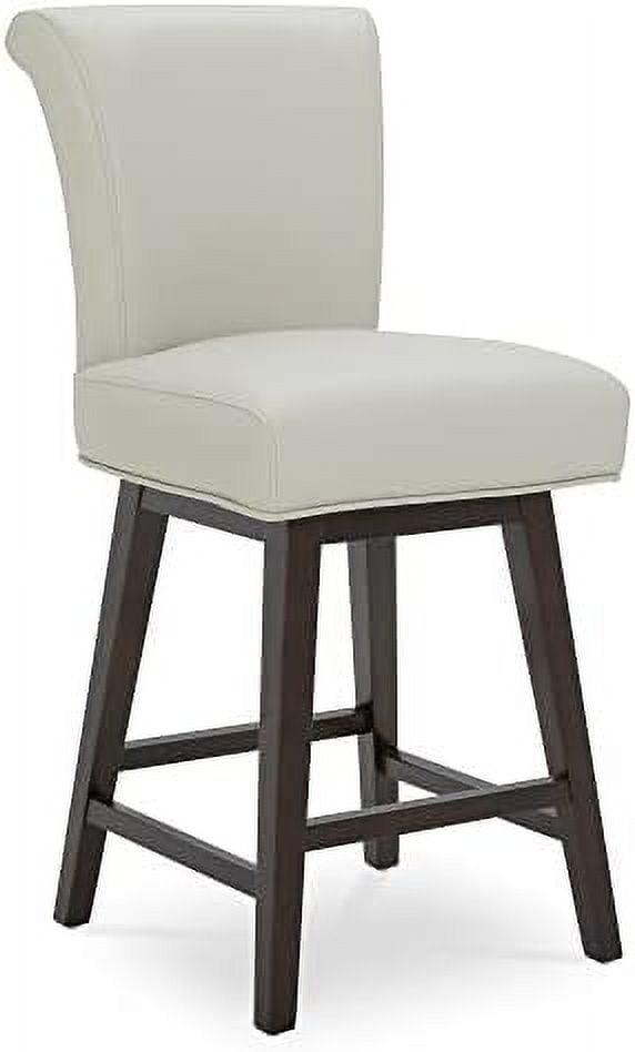 CHITA Swivel Counter Height Bar Stools with Faux Leather, 26 inch, Stone Gray