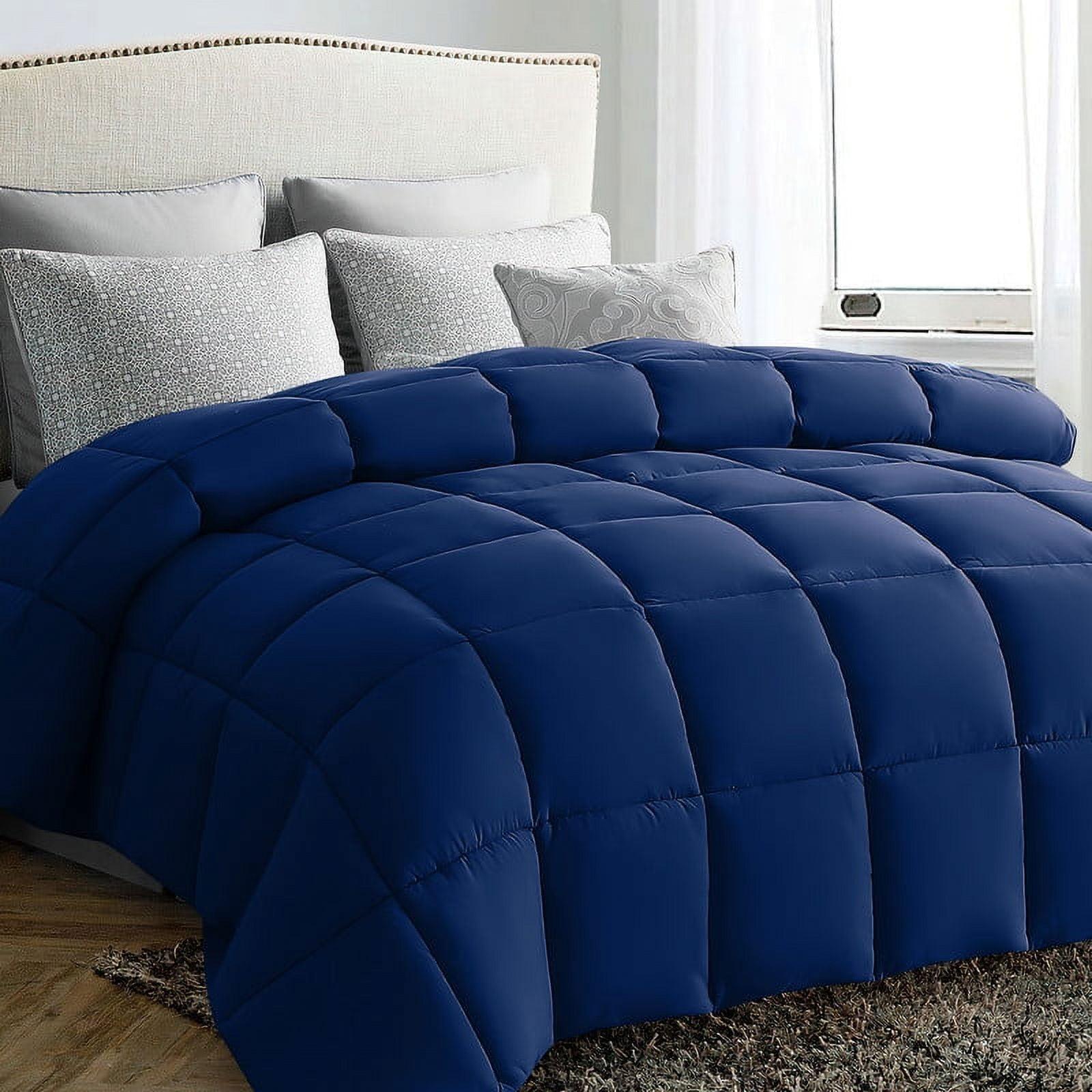 All Season Down Alternative Duvet Insert with Corner Tabs Hypoallergenic Ultra Soft 1 Piece Comforter - Twin , Navy Blue