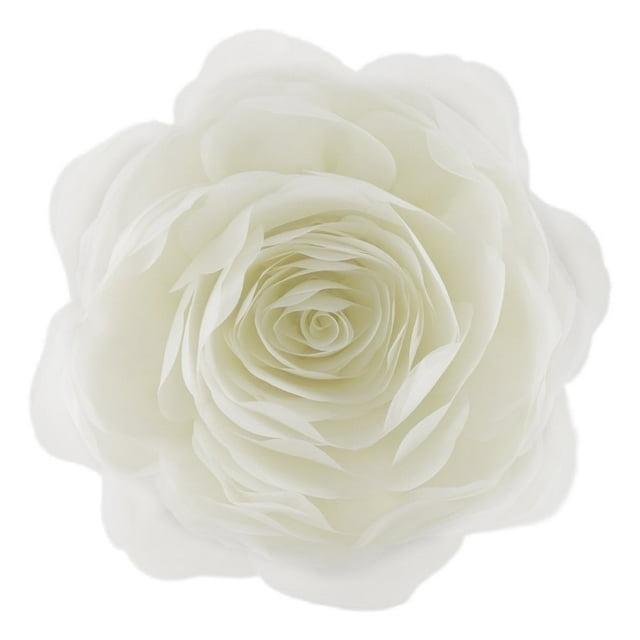 JWH Simulation Rose Flower Throw Pillow Decorative Round Floral Accent Pillow Cover & Insert