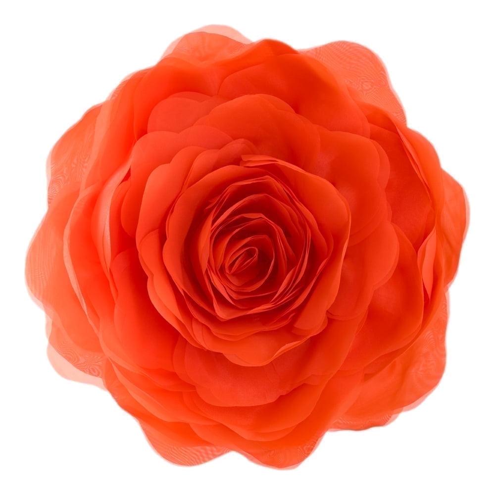 JWH Simulation Rose Flower Throw Pillow Decorative Round Floral Accent Pillow Cover & Insert