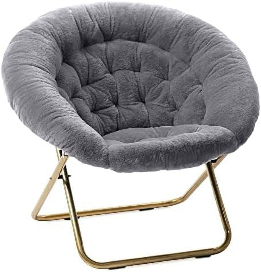 Milliard Cozy Chair / Faux Fur Saucer Chair for Bedroom / X-Large, Grey