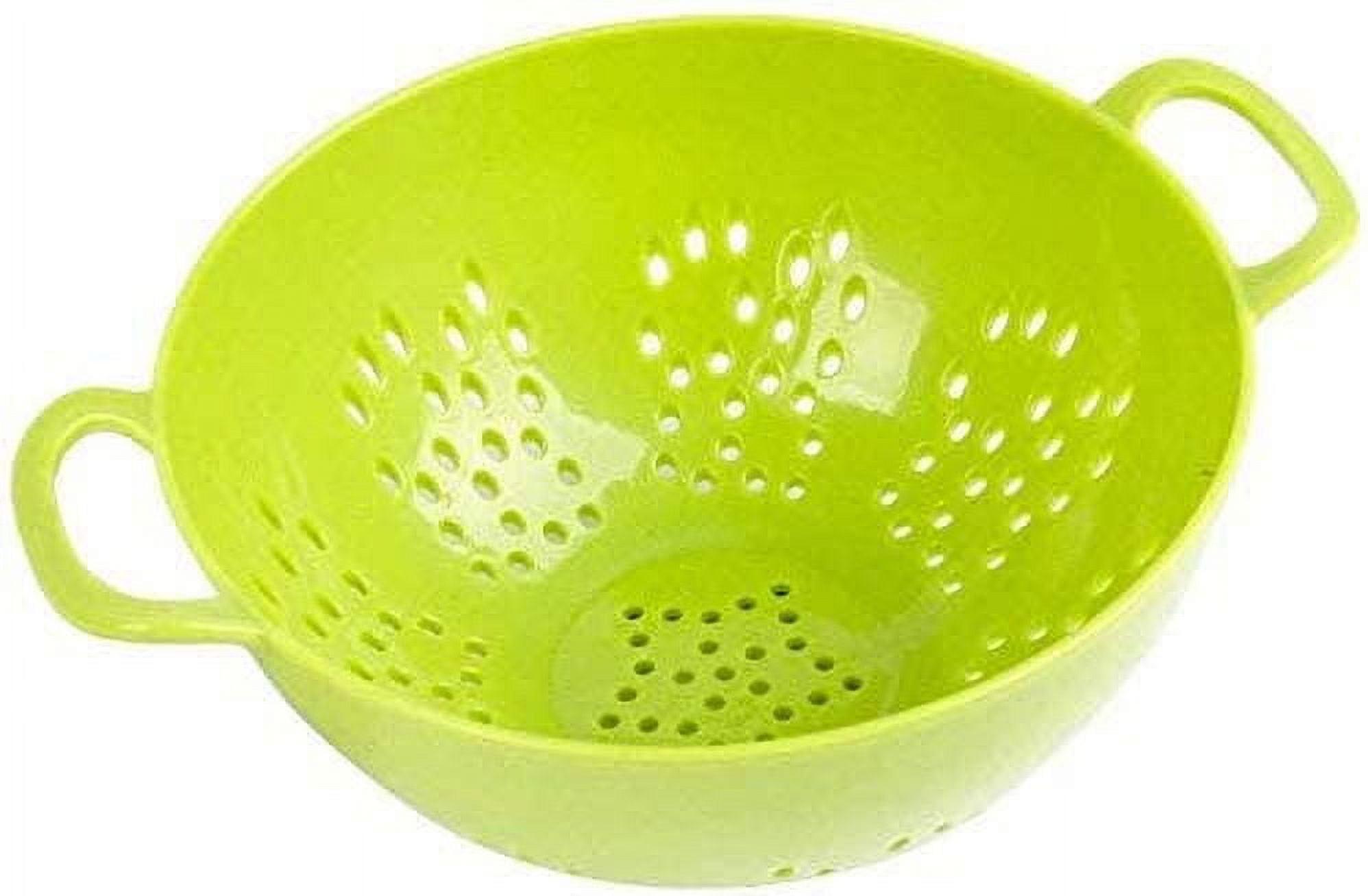 Jacent Plastic Colander with Double Handles, Strainer for Fruits, Vegetables, Pasta: 6" BPA Free, Dishwasher Safe, Reusable