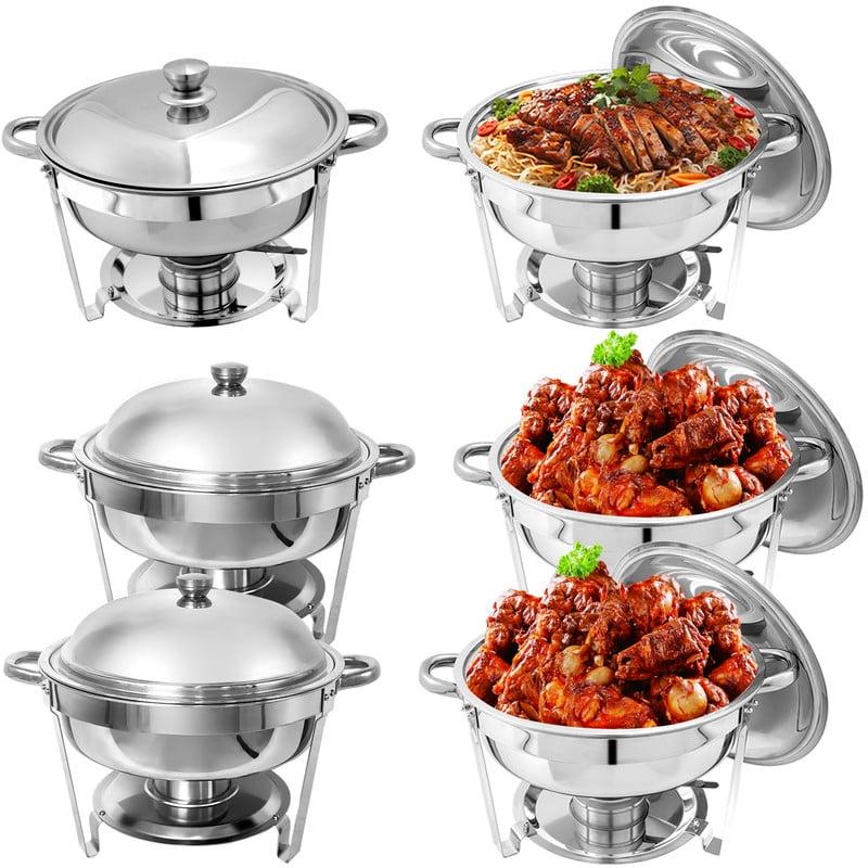 Round Stainless Steel Chafing Dish Set with Lids and Frames