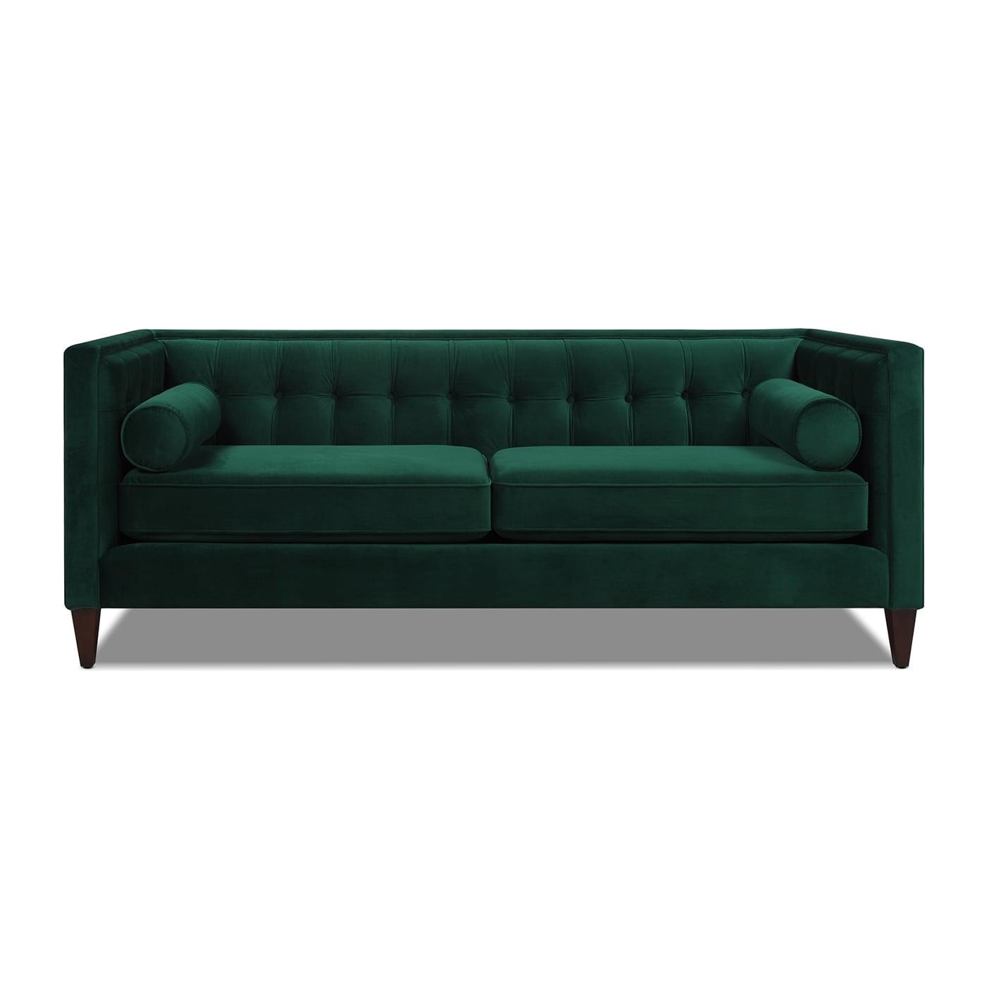 Jack 84" Tufted Tuxedo Sofa Double Cushion Evergreen