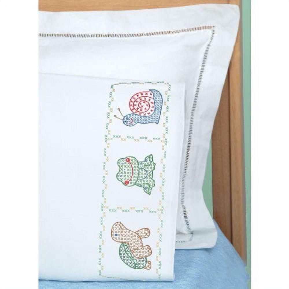 Jack Dempsey Children's Stamped Pillowcase W/Perle Edge-Froggy
