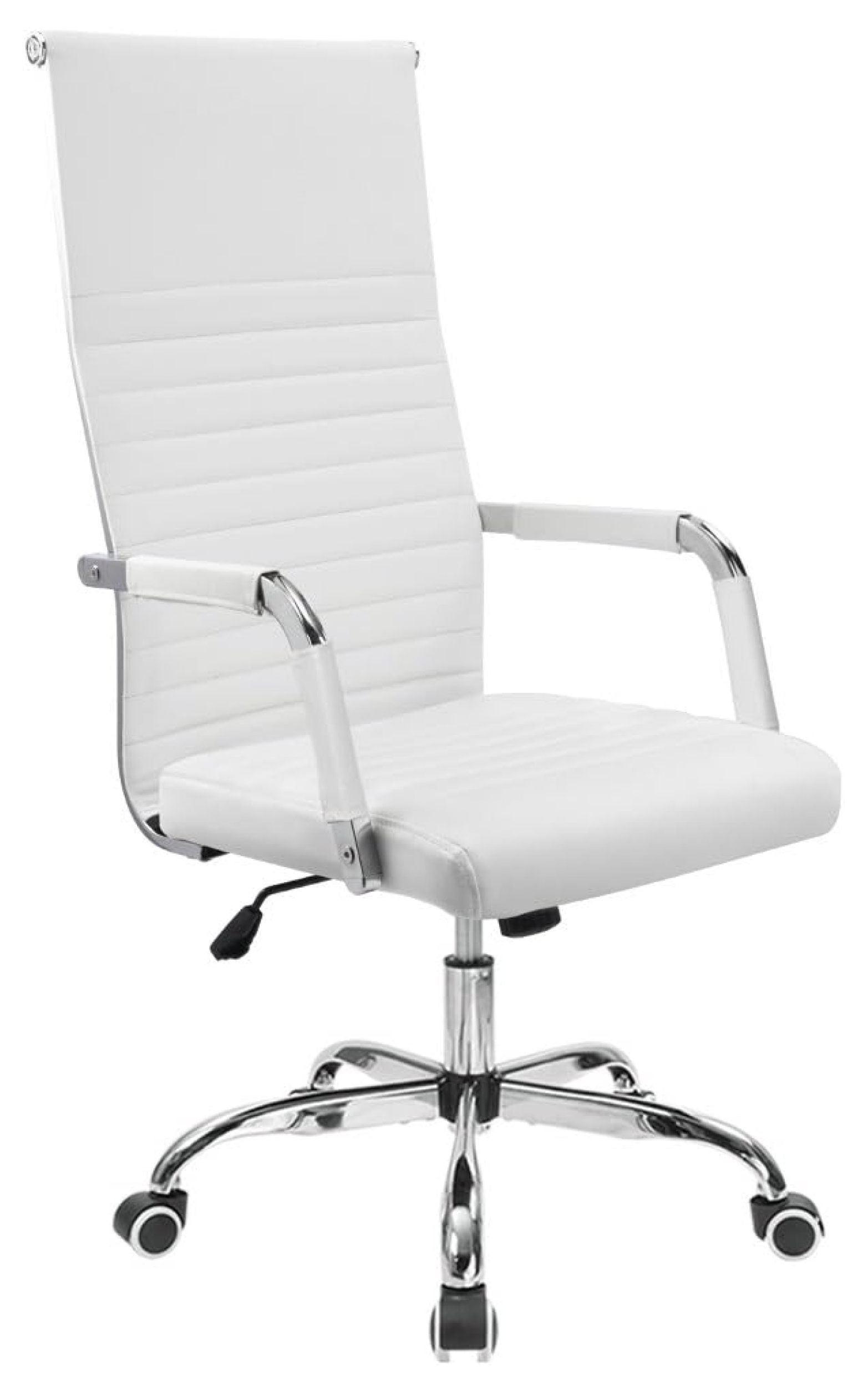 White High Back Leather Executive Swivel Office Chair