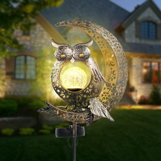 Arlmont & Co. Owl Solar Lights Outdoor Garden, Outdoor Waterproof Garden Decorative Owl Decor Lights For Patio Table Pathway Balcony Lawn Yard Decor Present For Mom Grandma Birthday