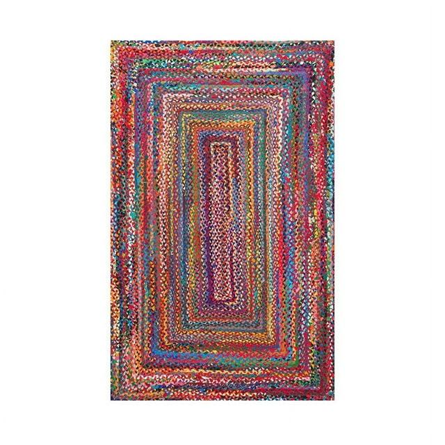 Jaipur Art And Craft Natural Fiber Chindi Cotton Handmade 10x14 Square feet (300x420 cm) Rectangular Area Rug