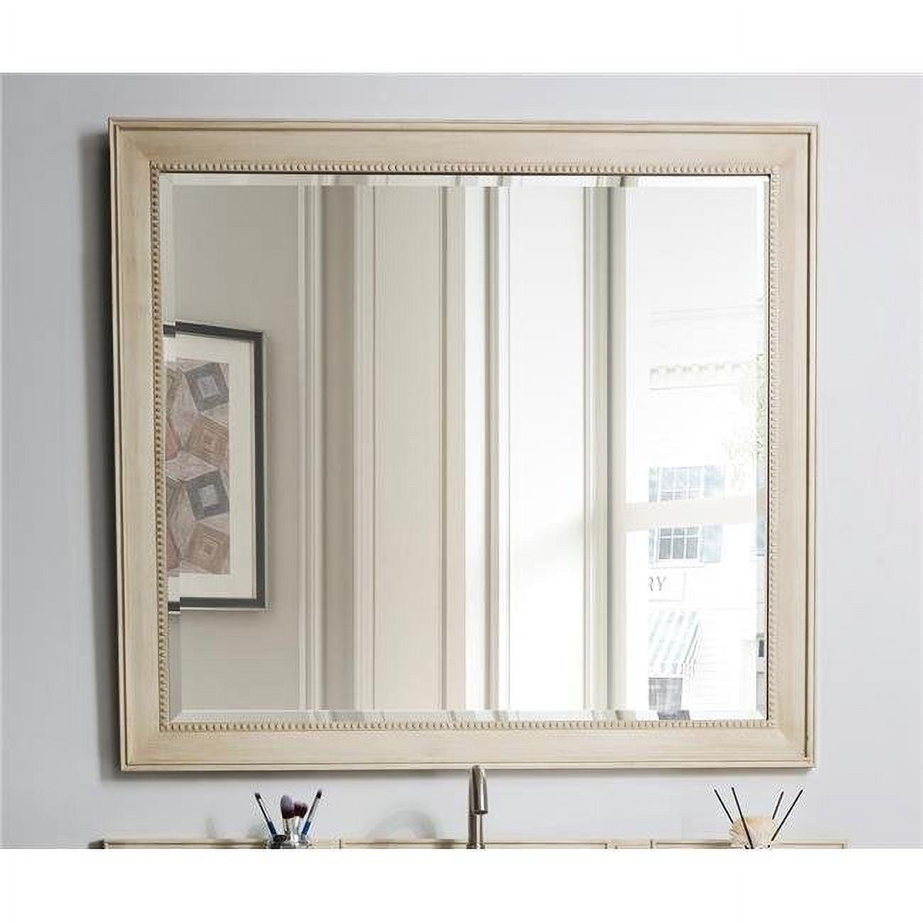 Bristol 44" Vintage Vanilla Rectangular Wood-Framed Mirror