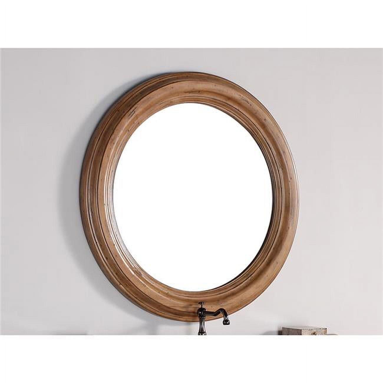 Malibu 40" Honey Alder Round Frameless Wood Mirror