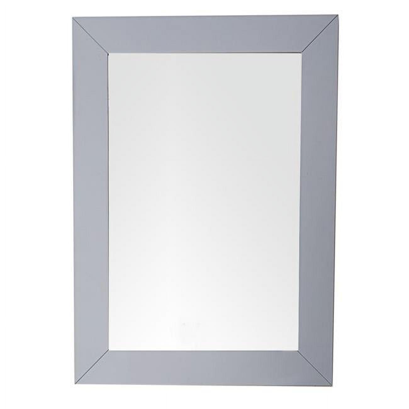 Weston 40"x29" Transitional Rectangular Wood Mirror in Silver Gray