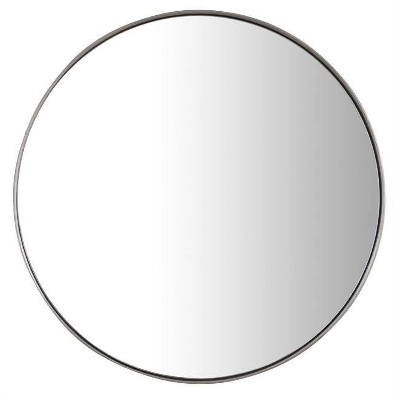 20" Transitional Circular Brushed Nickel Stainless Steel Wall Mirror