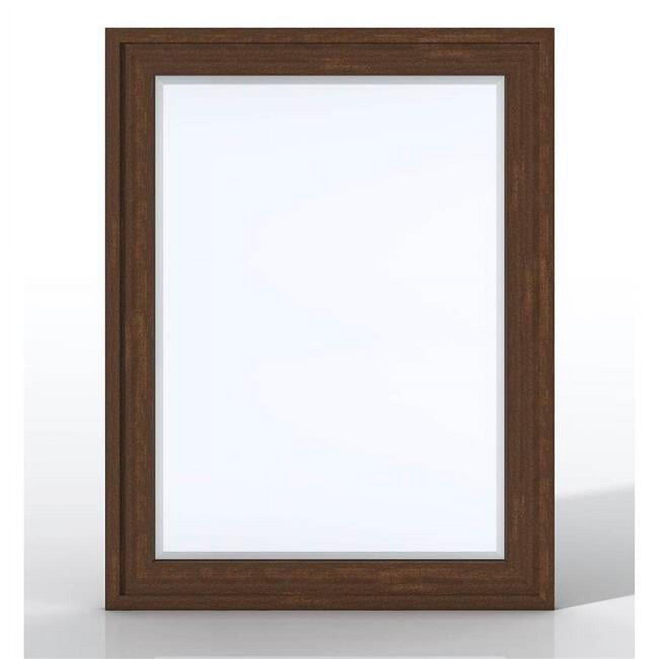 Elegant Addison Mid-Century Acacia 30"x39" Rectangular Wall Mirror