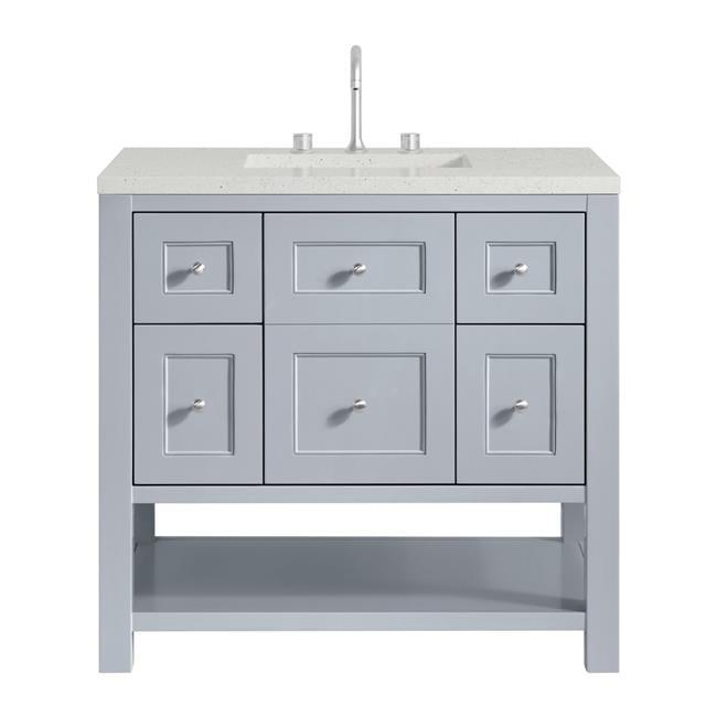 James Martin Vanities 330-V36-SRB-3LDL 36 in. Breckenridge Single Vanity with 3 cm Lime Delight Quartz Top, Serenity Blue