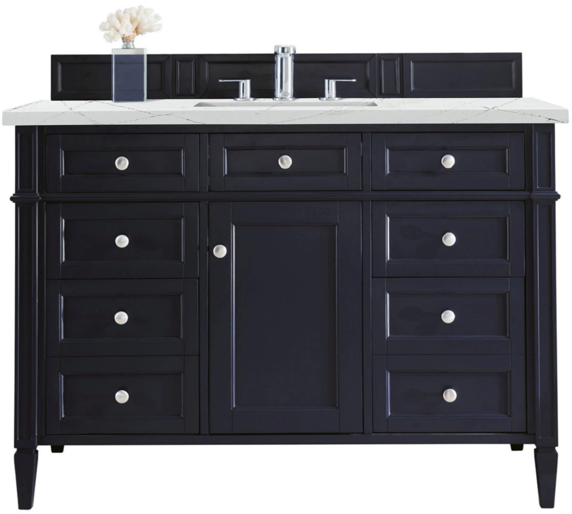 Victory Blue 48'' Transitional Solid Wood Single Vanity