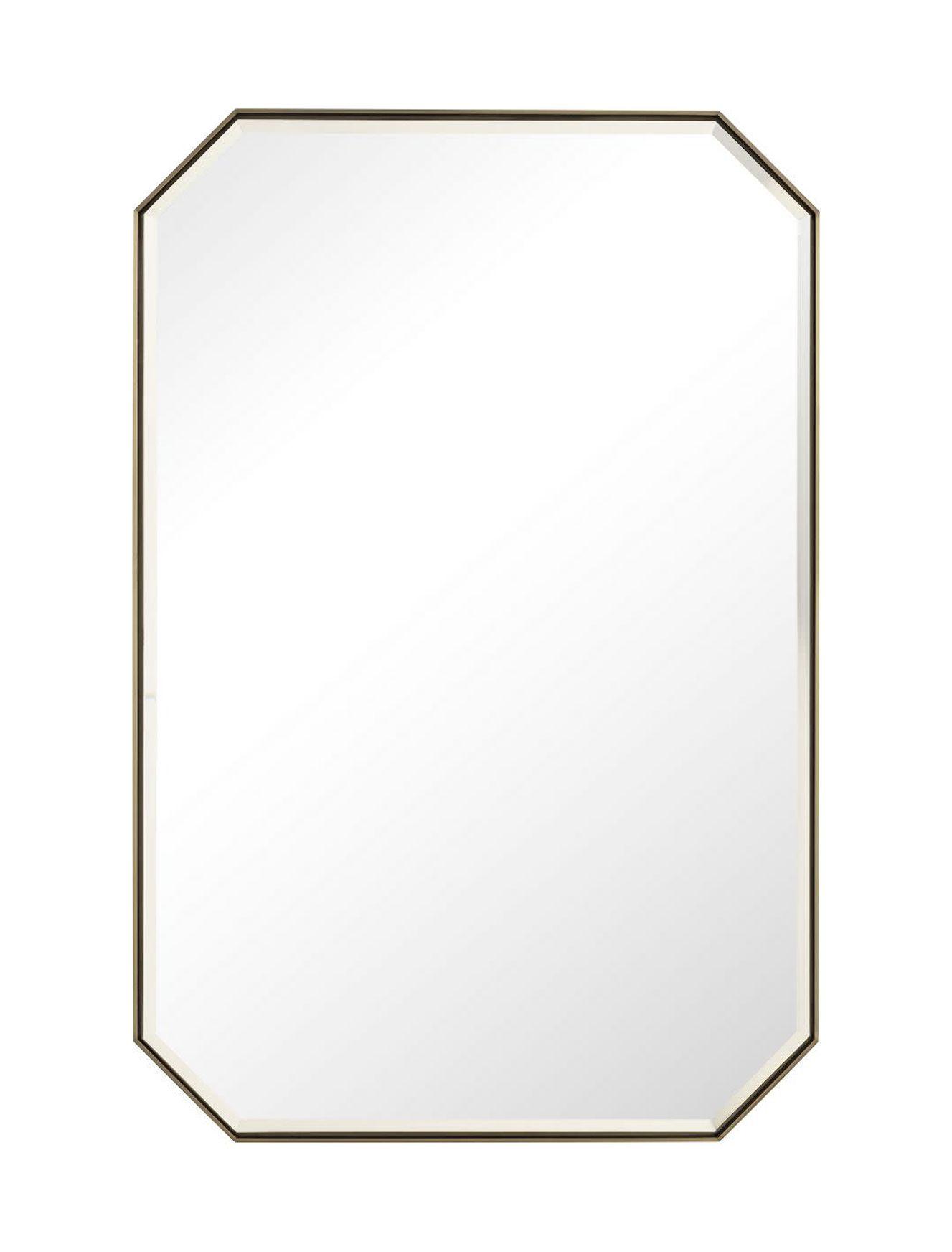 Rohe 36" x 24" Champagne Brass Minimalist Vanity Mirror