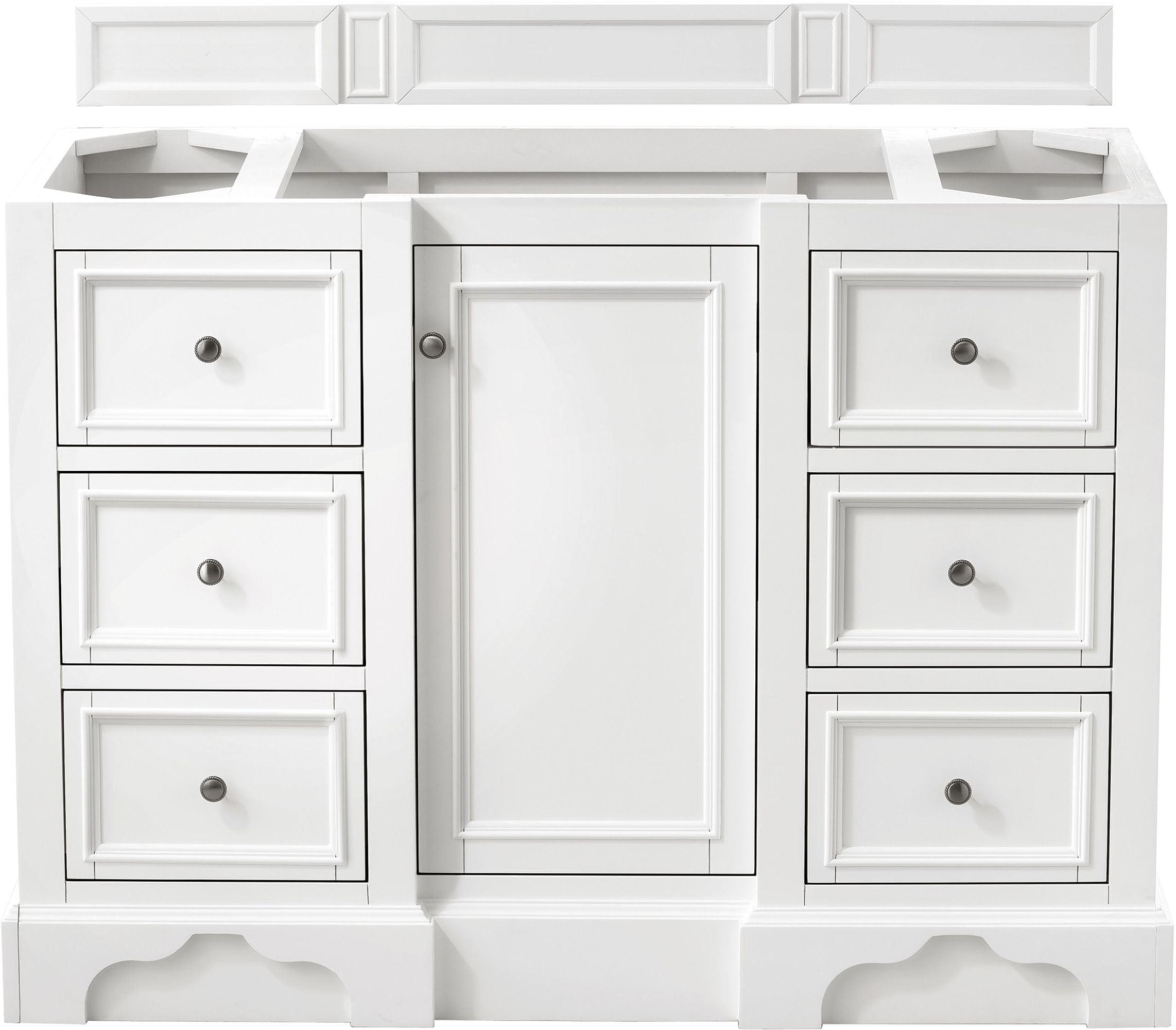 Bright White 48" Poplar and MDF Single Vanity Base