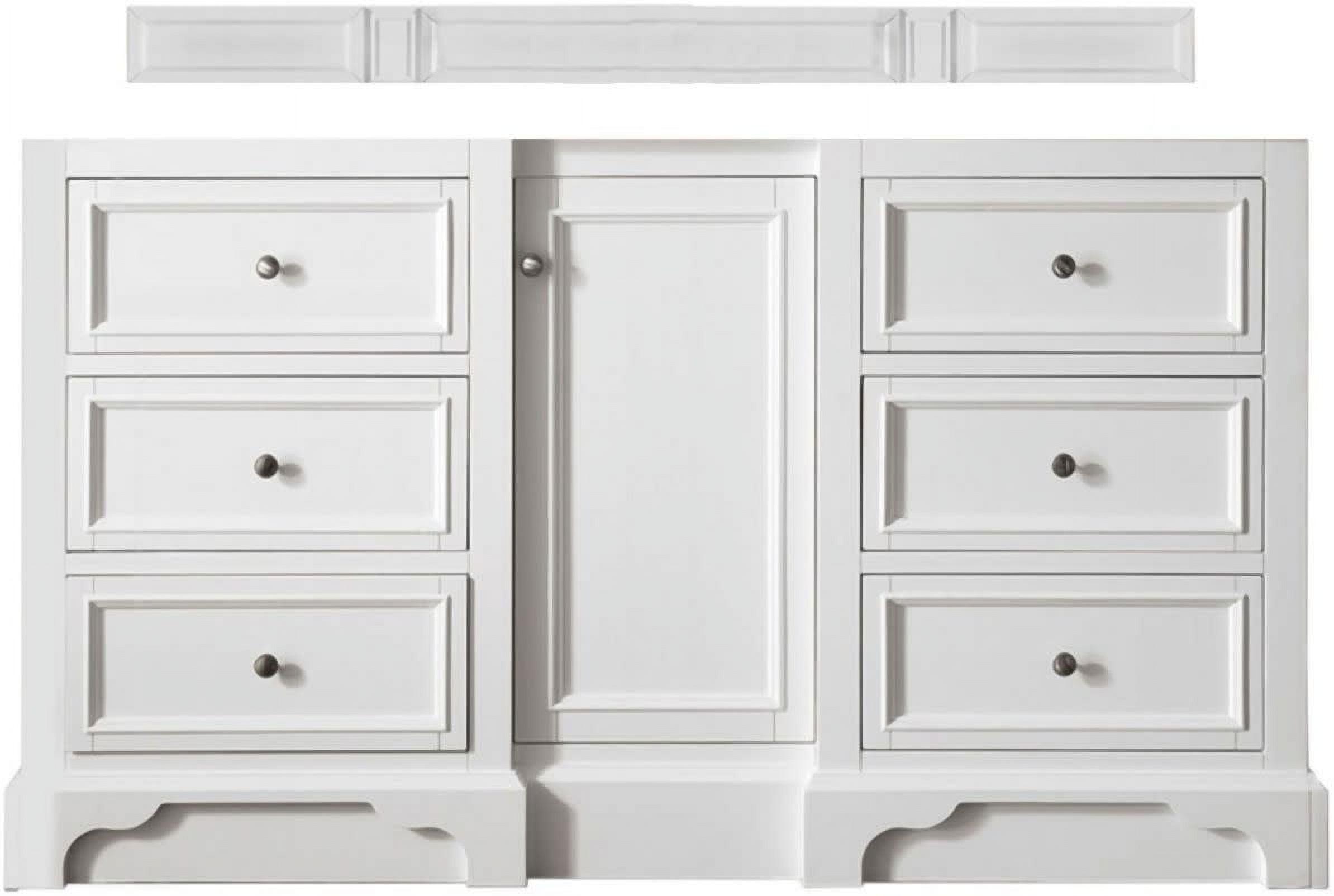 Bright White Solid Wood 60" Single Bathroom Vanity Base