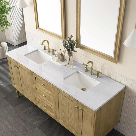 James Martin Vanities 983-V59d-W-N-Gw Columbia 60" Wall Mounted Double Basin Vanity Set -